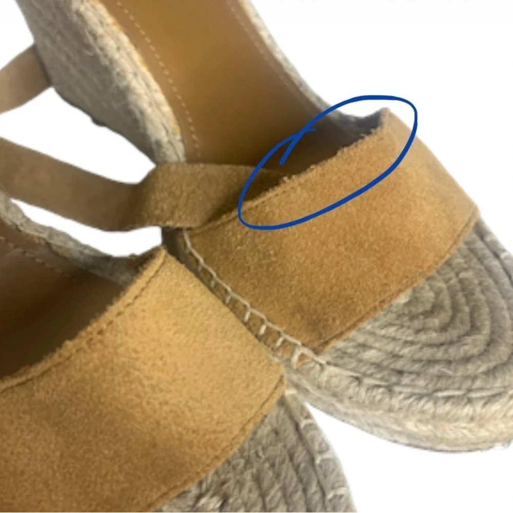Marc Fisher Espadrilles 9.5  Kaee Wedge Suede Strappy Cruise Vacation Resort